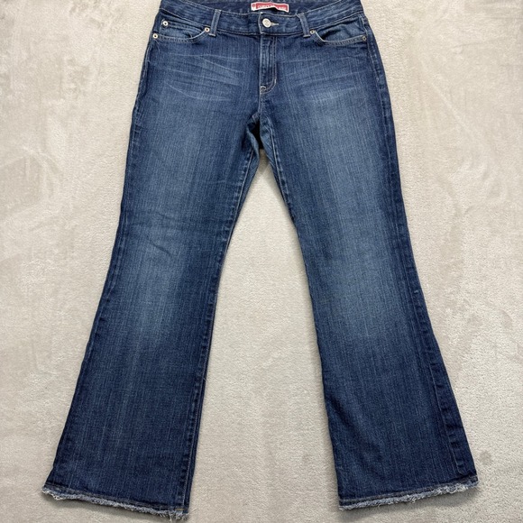 GAP Denim - Vintage GAP Jeans Women's 10 Ankle Curvy Low Rise Flared Med Wash Distressed Hem
